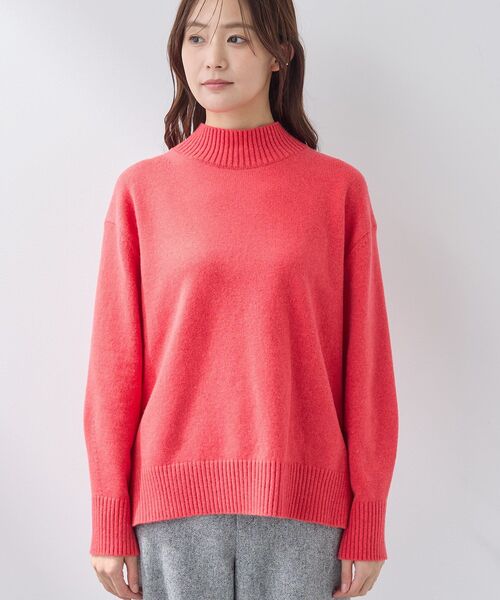 セール】【カシミヤ混】ミドルゲージ ハイネックニット（ニット