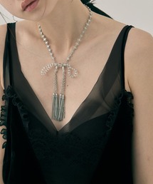 tanakadaisuke（タナカダイスケ）の「【tanakadaisuke/タナカダイスケ】crystal ribbon chain necklace/クリスタルリボンチェーンネックレス（ネックレス）」