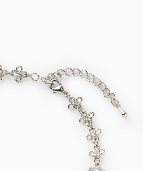 tanakadaisuke（タナカダイスケ）の「【tanakadaisuke/タナカダイスケ】crystal ribbon chain necklace/クリスタルリボンチェーンネックレス（ネックレス・レディース・シルバー・FREE）」の6枚目の写真