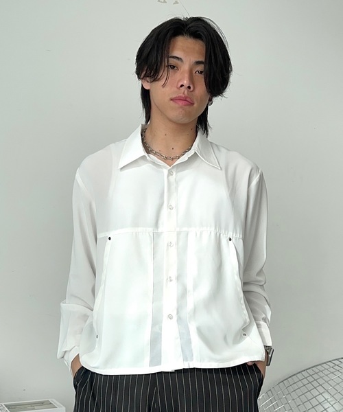 MandO(エムオー)(エムオー)の「アソートマフポケットシャツ(シャツ/ブラウス・メンズ・ホワイト系その他/ホワイト/ブラック系その他・MEDIUM/LARGE)」の4枚目の写真