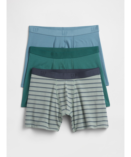GAP（ギャップ）の「5インチ ボクサーブリーフ 3枚セット（ボクサーパンツ・メンズ・グリーン/ブルー/マルチ/グレー・L/M/XL/S）」の2枚目の写真