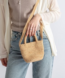 【LIMAIA/リマイア】ラフィア素材　かごバッグ 2WAY ショルダーバッグ トートバッグ