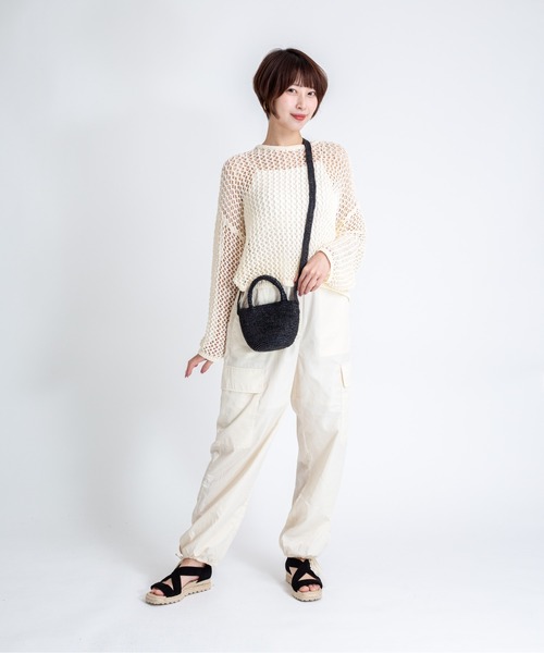 Rivel(リヴェル)の「【LIMAIA/リマイア】ラフィア素材 かごバッグ 2WAY ショルダーバッグ トートバッグ(かごバッグ・レディース・オレンジ/イエロー/ブラック/ナチュラル・FREE)」の14枚目の写真