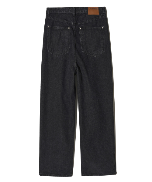 LORES（ロアス）の「Wide Tuck Denim Pants - Black（デニムパンツ・レディース・その他・M/L/XL）」の13枚目の写真