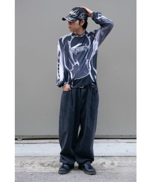 LORES（ロアス）の「Wide Tuck Denim Pants - Black（デニムパンツ・レディース・その他・M/L/XL）」の11枚目の写真