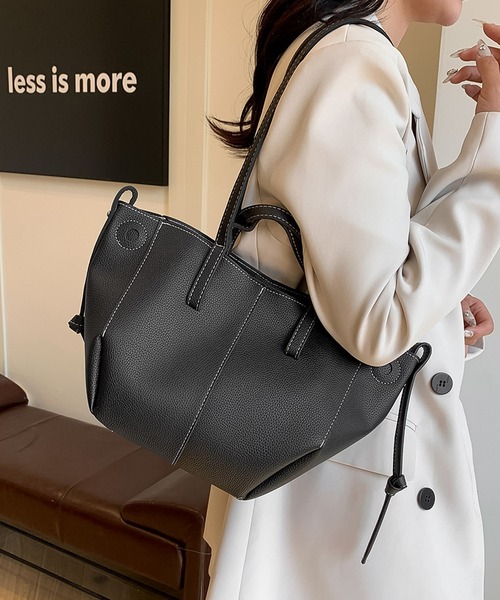 blackdia ocean(ブラックダイヤオーシャン)の「blackdia ocean バケツ型 PU シュリンクレザー トート(トートバッグ・レディース・ブラック/ダークブラウン/ベージュ/ブラウン・FREE)」の13枚目の写真
