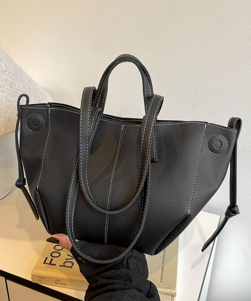 blackdia ocean(ブラックダイヤオーシャン)の「blackdia ocean バケツ型 PU シュリンクレザー トート(トートバッグ・レディース・ブラック/ダークブラウン/ベージュ/ブラウン・FREE)」の5枚目の写真