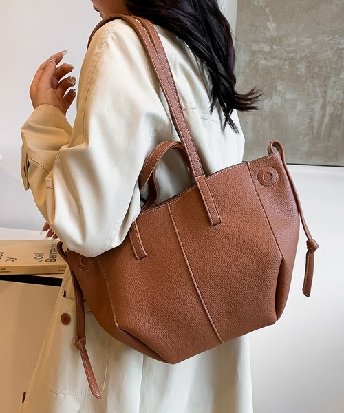 blackdia ocean(ブラックダイヤオーシャン)の「blackdia ocean バケツ型 PU シュリンクレザー トート(トートバッグ・レディース・ブラック/ダークブラウン/ベージュ/ブラウン・FREE)」の6枚目の写真