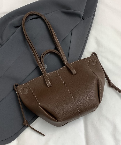 blackdia ocean(ブラックダイヤオーシャン)の「blackdia ocean バケツ型 PU シュリンクレザー トート(トートバッグ・レディース・ブラック/ダークブラウン/ベージュ/ブラウン・FREE)」の7枚目の写真