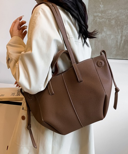 blackdia ocean(ブラックダイヤオーシャン)の「blackdia ocean バケツ型 PU シュリンクレザー トート(トートバッグ・レディース・ブラック/ダークブラウン/ベージュ/ブラウン・FREE)」の22枚目の写真