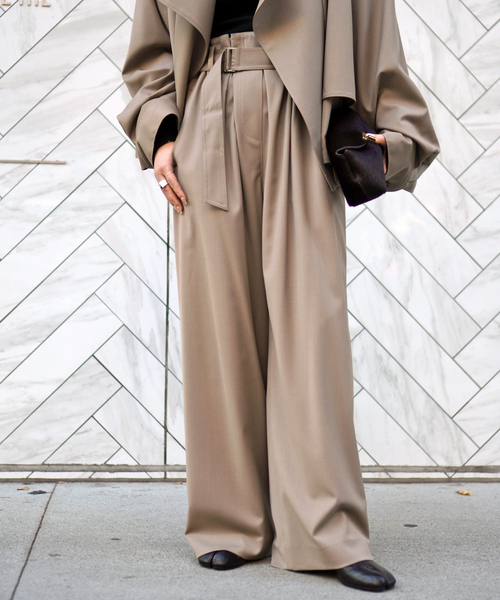 MINITZ/ミニッツ】別注 BELTED EASY PANTS（スラックス）｜AP STUDIO