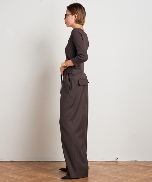 AP STUDIO(エーピーストゥディオ)の「【MINITZ/ミニッツ】別注 BELTED EASY PANTS(スラックス・レディース・ブラウン/ベージュ・38/36)」の15枚目の写真