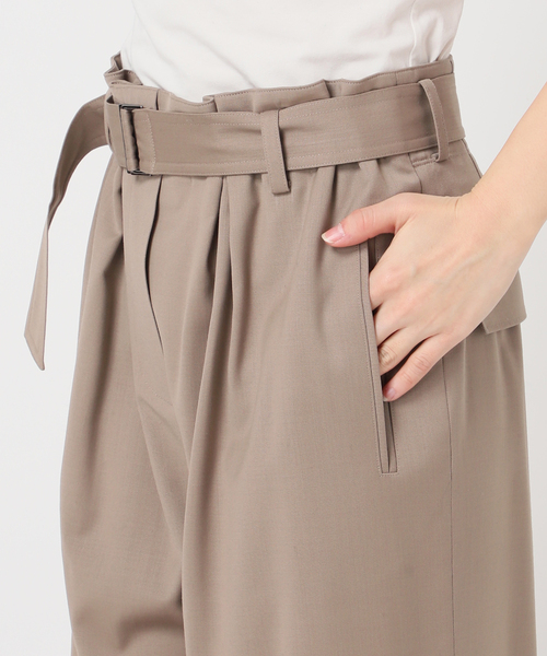 AP STUDIO(エーピーストゥディオ)の「【MINITZ/ミニッツ】別注 BELTED EASY PANTS(スラックス・レディース・ブラウン/ベージュ・38/36)」の6枚目の写真