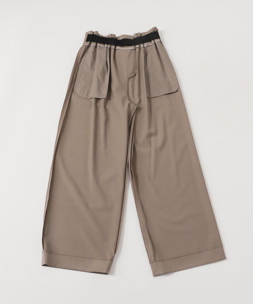 AP STUDIO(エーピーストゥディオ)の「【MINITZ/ミニッツ】別注 BELTED EASY PANTS(スラックス・レディース・ブラウン/ベージュ・38/36)」の4枚目の写真
