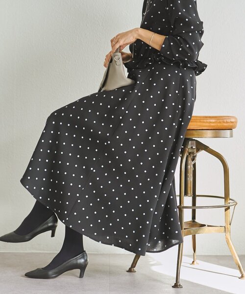 LIVETART（リヴェタート）の「《LIVETART》ラフドットプリントフレアスカート（スカート・レディース・ブラック・FREE）」の11枚目の写真