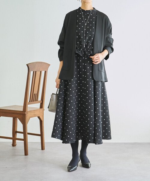 LIVETART（リヴェタート）の「《LIVETART》ラフドットプリントフレアスカート（スカート・レディース・ブラック・FREE）」の9枚目の写真