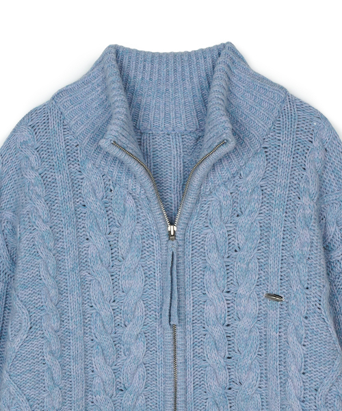 FDR(エフディーアール)の「Heavy Cable Zip-Up Knit Cardigan Purple(カーディガン/ボレロ・メンズ・その他・S/M/L)」の4枚目の写真