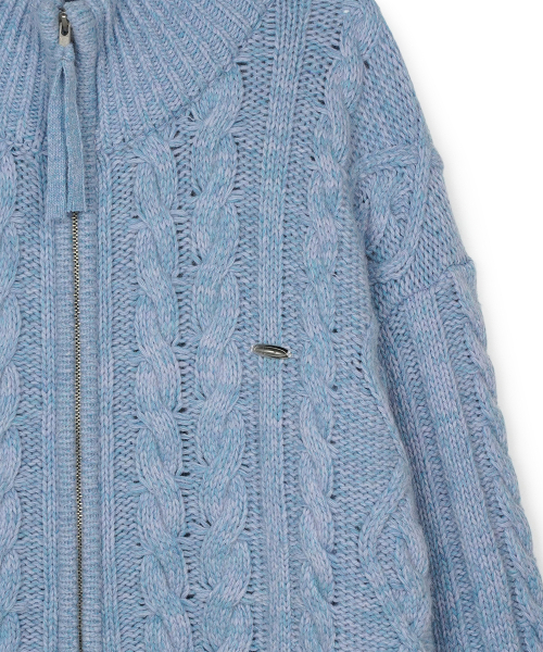 FDR(エフディーアール)の「Heavy Cable Zip-Up Knit Cardigan Purple(カーディガン/ボレロ・メンズ・その他・S/M/L)」の5枚目の写真
