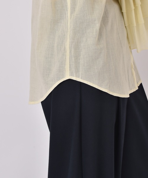 AKTE（アクテ）の「ボリュームティアードスリーブシャツ（シャツ/ブラウス・レディース・ライトブルー/クリーム・FREE）」の9枚目の写真