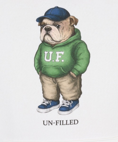 UN-FILLED(アンフィルド)の「mpa4034- UF DOG HOODIE パーカー(ブルドッグ)(SDUF-2606BD)(パーカー・メンズ・グレー/ホワイト・XL/L/M)」の13枚目の写真