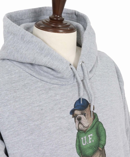UN-FILLED(アンフィルド)の「mpa4034- UF DOG HOODIE パーカー(ブルドッグ)(SDUF-2606BD)(パーカー・メンズ・グレー/ホワイト・XL/L/M)」の16枚目の写真