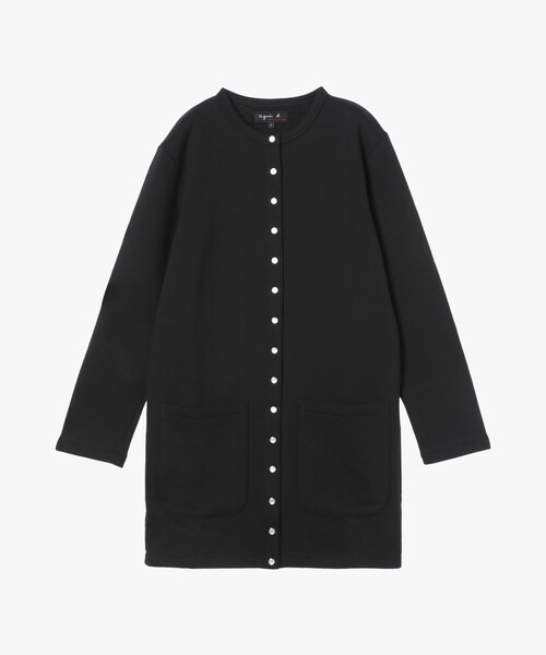 agnes b.(アニエスベー)の「コットン 長袖 ロング カーディガンプレッション "Tanger"(カーディガン/ボレロ・レディース・ブラック・1/3/2)」の1枚目の写真