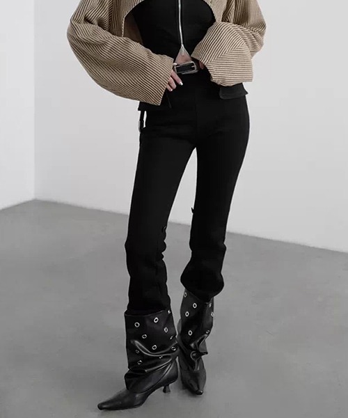 chuclla（チュクラ）の「【CHENTAITAI】リバーシブルヘム 2WAYフレアパンツ CTW26s003（その他パンツ・レディース・オフホワイト/ブラック・S/M/L）」の10枚目の写真