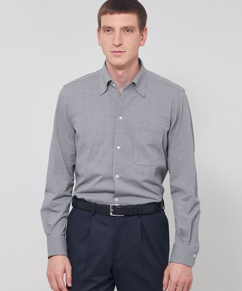 MACKINTOSH LONDON(マッキントッシュ ロンドン)の「【FLEX JERSEY】カラミジャージーワンピースカラーシャツ(シャツ/ブラウス・メンズ・ネイビー/ブルー系その他4・XL/L/M/S)」の1枚目の写真