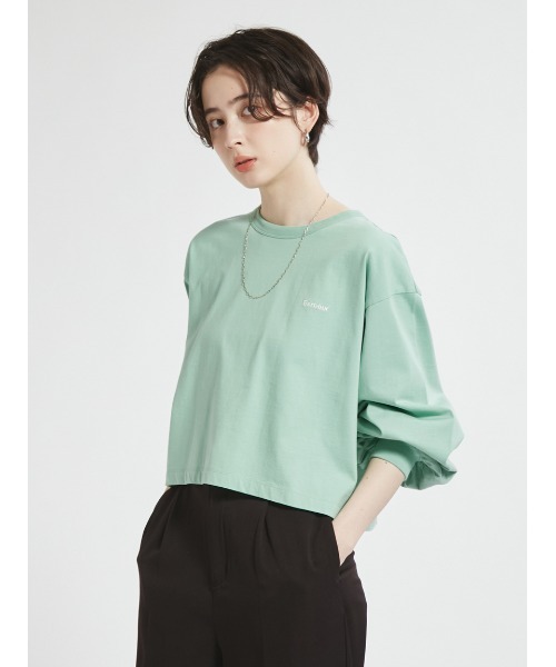 Barbour(バブアー)の「ワンポイント ロゴ パフスリーブTシャツ"JAPAN EXCLUSIVE"(レディース)(Tシャツ/カットソー・レディース・オフホワイト/グレー/チャコールグレー/ミント・FREE)」の1枚目の写真