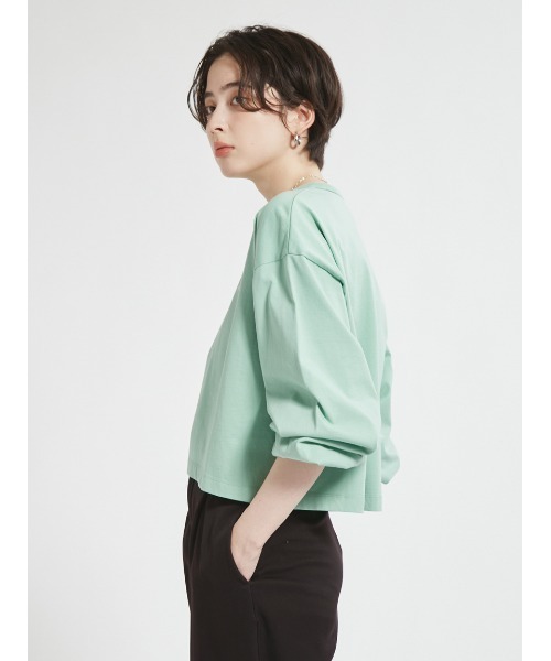 Barbour(バブアー)の「ワンポイント ロゴ パフスリーブTシャツ"JAPAN EXCLUSIVE"(レディース)(Tシャツ/カットソー・レディース・オフホワイト/グレー/チャコールグレー/ミント・FREE)」の13枚目の写真