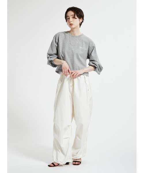 Barbour(バブアー)の「ワンポイント ロゴ パフスリーブTシャツ"JAPAN EXCLUSIVE"(レディース)(Tシャツ/カットソー・レディース・オフホワイト/グレー/チャコールグレー/ミント・FREE)」の15枚目の写真