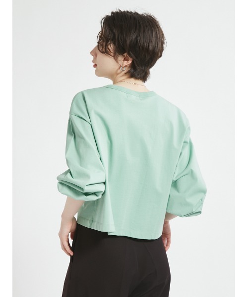 Barbour(バブアー)の「ワンポイント ロゴ パフスリーブTシャツ"JAPAN EXCLUSIVE"(レディース)(Tシャツ/カットソー・レディース・オフホワイト/グレー/チャコールグレー/ミント・FREE)」の14枚目の写真