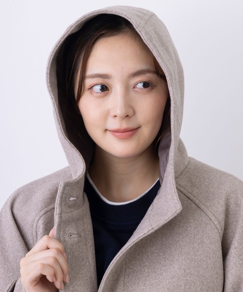 MARAI(マーライ)の「フード付きブルゾン ミドル丈(ブルゾン・レディース・ネイビー/モカ/杢グレー・フリー)」の18枚目の写真