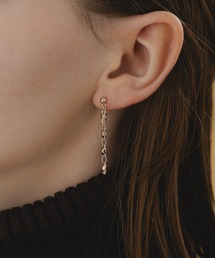 【LA MUe】日本製 モカムース チェーン ロングピアス