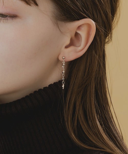 LA MUe（ラミュー）の「【LA MUe】日本製 モカムース チェーン ロングピアス（ピアス（両耳用）・レディース・ブラウン系その他2/ブラウン系その他/ブラウン・FREE）」の7枚目の写真