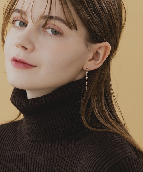 LA MUe（ラミュー）の「【LA MUe】日本製 モカムース チェーン ロングピアス（ピアス（両耳用）・レディース・ブラウン系その他2/ブラウン系その他/ブラウン・FREE）」の10枚目の写真