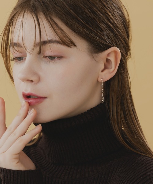 LA MUe（ラミュー）の「【LA MUe】日本製 モカムース チェーン ロングピアス（ピアス（両耳用）・レディース・ブラウン系その他2/ブラウン系その他/ブラウン・FREE）」の11枚目の写真