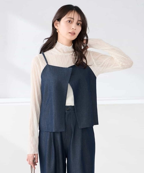 a.v.v（アーヴェヴェ）の「【2WAY/洗える】デニムライクビスチェ（その他トップス・レディース・ネイビー・39）」の4枚目の写真