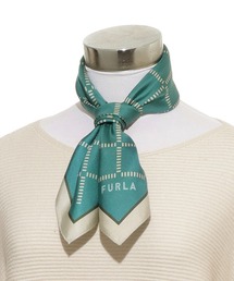 FURLA（フルラ）の「シルク100% 洗える スカーフ ”FURLA 格子ロゴ”（バンダナ/スカーフ）」