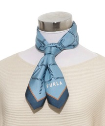 FURLA（フルラ）の「シルク100% 洗える スカーフ ”FURLA 格子ロゴ”（バンダナ/スカーフ）」