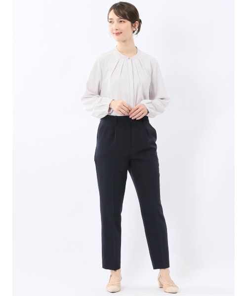 m.f.editorial（エムエフエディトリアル）の「【前開き シフォン】バンドカラー配色 比翼 長袖 ブラウス（シャツ/ブラウス・レディース・ライトグレー/アイボリー・MEDIUM/LARGE）」の17枚目の写真
