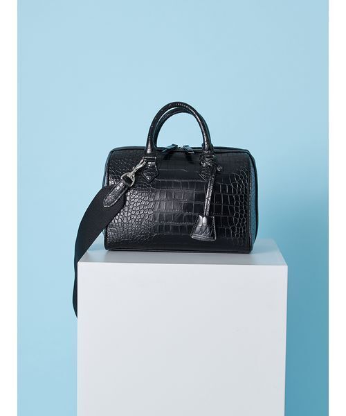 Mila Owen（ミラオーウェン）の「ショルダー付きボストンバッグ（ボストンバッグ・レディース・ブラック/ダークブラウン/ベージュ・F）」の2枚目の写真