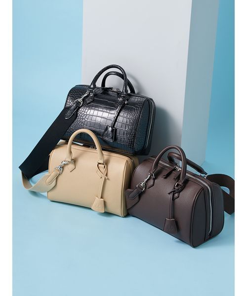 Mila Owen（ミラオーウェン）の「ショルダー付きボストンバッグ（ボストンバッグ・レディース・ブラック/ダークブラウン/ベージュ・F）」の4枚目の写真