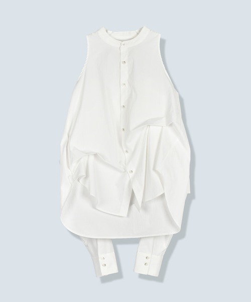 シャツ+ブラウス(長袖+七分) ommo 2WAY TUCK LAYERED SHIRT 2WAY TUCK LAYERED SHIRT（シャツ/ブラウス）｜OMMO（オーエムエムオー