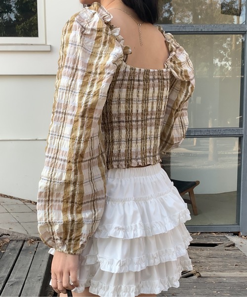 ROOPTOKYO(ループトウキョウ)の「チェックスクエアネックブラウス(シャツ/ブラウス・レディース・イエロー/ブラック・FREE)」の18枚目の写真