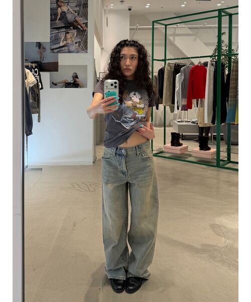 OPEN Yy（オープンワイワイ）の「【OPEN YY / オープンワイワイ】Knitted ROCKING BABY TEE（Tシャツ/カットソー・レディース・ベージュ/ブラック・MEDIUM/SMALL）」の5枚目の写真