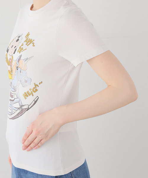 OPEN Yy（オープンワイワイ）の「【OPEN YY / オープンワイワイ】Knitted ROCKING BABY TEE（Tシャツ/カットソー・レディース・ベージュ/ブラック・MEDIUM/SMALL）」の11枚目の写真