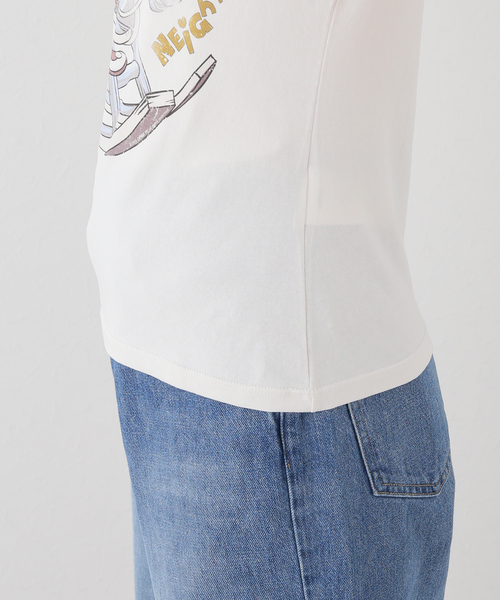 OPEN Yy（オープンワイワイ）の「【OPEN YY / オープンワイワイ】Knitted ROCKING BABY TEE（Tシャツ/カットソー・レディース・ベージュ/ブラック・MEDIUM/SMALL）」の12枚目の写真