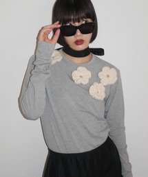 HONEY MI HONEY | flower long t-shirt(Tシャツ/カットソー)