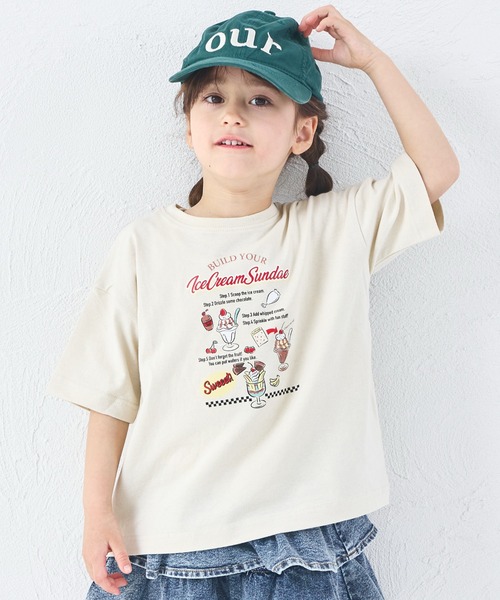 pairmanon(ペアマノン)の「【綿100%】ガールズ スイーツレシピ プリントTシャツ(Tシャツ/カットソー・キッズ・ピンク/チャコールグレー/ホワイト/ライトベージュ・150/90/100/110/120/130/140)」の3枚目の写真